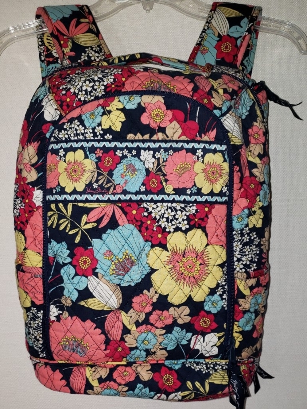 Vera Bradley Navy Floral Quilted Backpack
